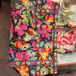 Vera Bradley carry away tote with make up bags